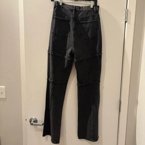 Pacsun Eco Frayed High Waisted Bootcut Jeans - Black - Picture 3 of 5